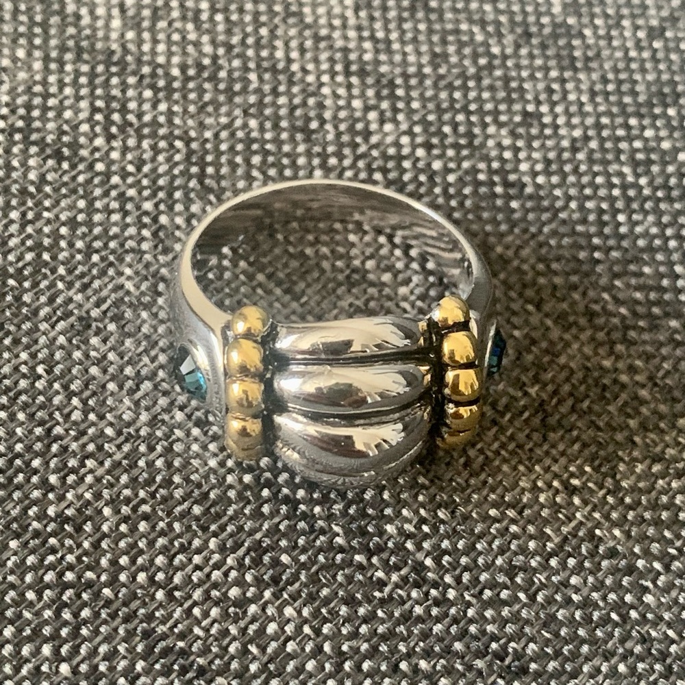 ✨NEW✨STUNNING SILVER & GOLD GEMSTONE SILVER RING - Picture 6 of 8